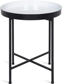 img 2 attached to 🌑 Black and White Kate and Laurel Celia Round Metal Side Table, 18.25x18.25x22 Inch