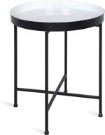 🌑 black and white kate and laurel celia round metal side table, 18.25x18.25x22 inch logo