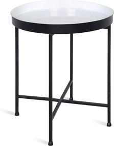 img 4 attached to 🌑 Black and White Kate and Laurel Celia Round Metal Side Table, 18.25x18.25x22 Inch