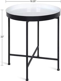 img 3 attached to 🌑 Black and White Kate and Laurel Celia Round Metal Side Table, 18.25x18.25x22 Inch