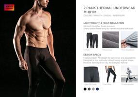 img 2 attached to ❄️ Winter Warmth: TSLA Men's Thermal Underwear Pants for Cold Weather, Heated Fleece-Lined Long Johns Leggings, Winter Base Layer Bottoms