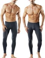 ❄️ winter warmth: tsla men's thermal underwear pants for cold weather, heated fleece-lined long johns leggings, winter base layer bottoms logo