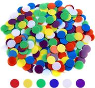 🎲 coopay 300 mixed color counting chips: plastic markers for bingo & token games - white, blue, green, yellow, red, purple логотип