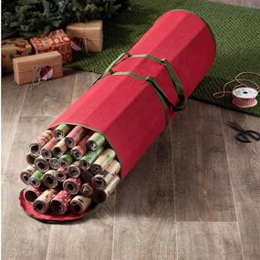 img 3 attached to 🎁 ZOBER Christmas Wrapping Paper Storage Bag - Holds 14-20 Standard Rolls Up to 40 inches - Gift Wrap Round Non-Woven Storage Bag