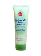 👶 johnsons baby oil creamy aloe & vitamin e: nourishing 8 fl oz formula for soft and healthy skin logo