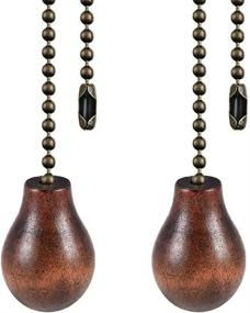 img 4 attached to 🔗 Enhance Your Ceiling Fan's Aesthetics with 12-Inch Walnut Wooden Pendant Pull Chain Extenders - 2 Pack (Bronze Pull Chain)