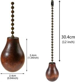 img 3 attached to 🔗 Enhance Your Ceiling Fan's Aesthetics with 12-Inch Walnut Wooden Pendant Pull Chain Extenders - 2 Pack (Bronze Pull Chain)