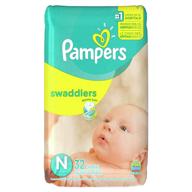 👶 pampers swaddlers newborn size 0 diapers, 32 count jumbo pack - ideal for babies over 10 lbs logo