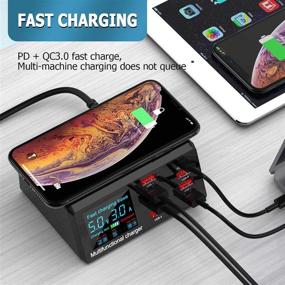 img 3 attached to ⚡ High-Speed Fast Charger: 100W 8-Port USB Hub with Quick Charge 3.0, PD & Wireless Charging - Compatible with All Phones and iPads