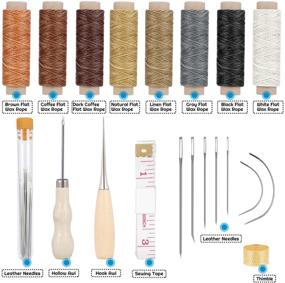 img 3 attached to 🧵 Paxcoo 31 Pcs Leather Hand Sewing Craft Tools Bundle for Leather and Canvas Sewing: Needles, Waxed Thread, Drilling Awl Included