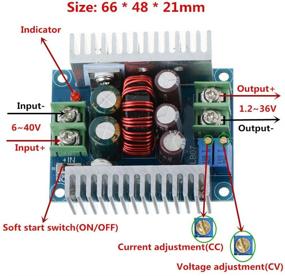img 3 attached to 💡 Преобразователь постоянного тока с постоянным током Anmbest CC CV - модуль стабилизатора напряжения 1.2-36V 20A 300W с защитой от короткого замыкания.