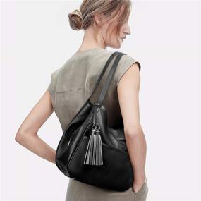 img 3 attached to S ZONE Shoulder Leather Handbags Multi Pocket