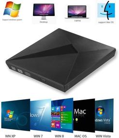 img 1 attached to LeeKooLuu Q03: Portable High-speed USB-C & USB 3.0 DVD External Drive for Laptops - Windows/Mac OSX/Linux Compatible