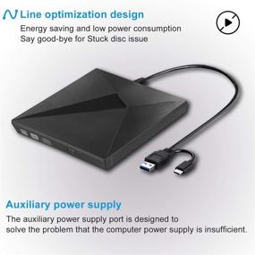 img 2 attached to LeeKooLuu Q03: Portable High-speed USB-C & USB 3.0 DVD External Drive for Laptops - Windows/Mac OSX/Linux Compatible
