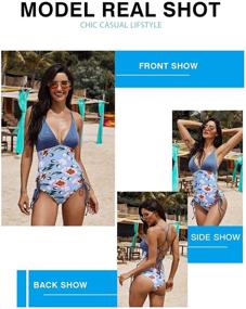 img 3 attached to Women's Floral Adjustable Bikini: Stylish Swimsuits & Cover Ups by Aleumdr