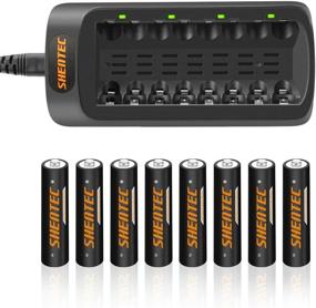 img 4 attached to 🔋 Shentec AAA Rechargeable Batteries (8 Packs) - 1000mAh NiMH with Charger