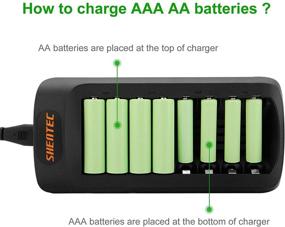 img 2 attached to 🔋 Shentec AAA Rechargeable Batteries (8 Packs) - 1000mAh NiMH with Charger