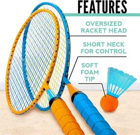 img 1 attached to Franklin Sports Kids Badminton- Smashton 🏸 Set- 2 Player Youth Combo Set with Shuttlecocks