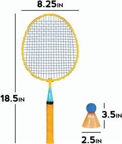 img 2 attached to Franklin Sports Kids Badminton- Smashton 🏸 Set- 2 Player Youth Combo Set with Shuttlecocks