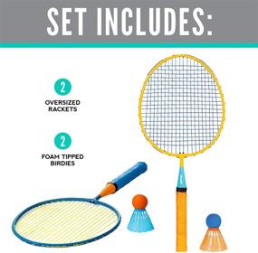 img 3 attached to Franklin Sports Kids Badminton- Smashton 🏸 Set- 2 Player Youth Combo Set with Shuttlecocks