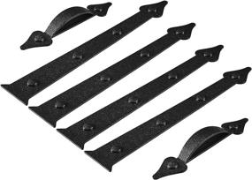 img 3 attached to 🚪 Enhanced Hardrock Magnetic Garage Door Decorative Hardware Kit - 6 Pieces Faux Hinges and Handles Accents, Black Color