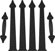 🚪 enhanced hardrock magnetic garage door decorative hardware kit - 6 pieces faux hinges and handles accents, black color logo