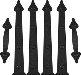 img 4 attached to 🚪 Enhanced Hardrock Magnetic Garage Door Decorative Hardware Kit - 6 Pieces Faux Hinges and Handles Accents, Black Color