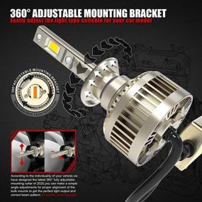 img 2 attached to 🚗 Car Work Box H1 LED Headlight Bulb: 10000LM 60W 6500K CSP Chips, Fanless, Ultra Bright Beam - Conversion Kit