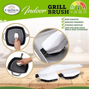 img 1 attached to 🔥 Safe & Small Grill Cleaning Brush Kit – Non-Damaging Nylon Brushes for Electric Grills, Panini Press, NonStick BBQ – Non Metal Brush, No Wire Bristles