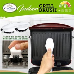 img 3 attached to 🔥 Safe & Small Grill Cleaning Brush Kit – Non-Damaging Nylon Brushes for Electric Grills, Panini Press, NonStick BBQ – Non Metal Brush, No Wire Bristles