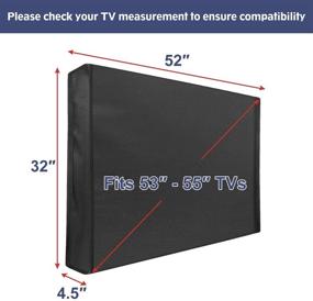 img 2 attached to 📺 Waterproof Outdoor TV Cover for 53-55 inch TVs by Mounting Dream – Full Bottom Cover, Weatherproof TV Screen Protector for Outside TVs with Scratch Resistant Interior and Remote Control Pocket