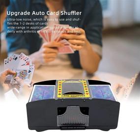 img 1 attached to CZECHEN Update 2021 Card Shuffler 2 Deck with Extra Poker and Dice 🃏 - Quieter and More Uniform Automatic Card Shuffler for Blackjack, UNO, Skip Bo, Bingo Cards