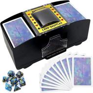 czechen update 2021 card shuffler 2 deck with extra poker and dice 🃏 - quieter and more uniform automatic card shuffler for blackjack, uno, skip bo, bingo cards логотип