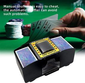 img 2 attached to CZECHEN Update 2021 Card Shuffler 2 Deck with Extra Poker and Dice 🃏 - Quieter and More Uniform Automatic Card Shuffler for Blackjack, UNO, Skip Bo, Bingo Cards