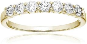 img 3 attached to 💎 Vir Jewels 1/2 cttw 7 Stone Diamond Wedding Band: Elegant 14K White Gold Prong Set Round Design