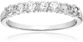 img 4 attached to 💎 Vir Jewels 1/2 cttw 7 Stone Diamond Wedding Band: Elegant 14K White Gold Prong Set Round Design