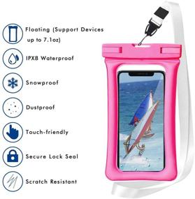 img 3 attached to 📱 Waterproof Phone Pouch Floating: 2-Pack, IPX8 Dry Bag for iPhone Xs Max/Xr/X/8/8plus/7/7plus6/6s Galaxy Note up to 6.5" - Blue+Green