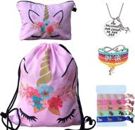 🦄 enchanting unicorn-inspired drawstring jewelry for girls logo