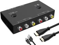 🔌 enhanced 1080p 2-way rca to hdmi converter adapter for pc, xbox, ps2, ps3, n64, snes, wii, vhs, camera, dvd - supports 4:3/16:9 aspect ratio logo