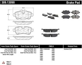 img 3 attached to 🏎️ Высокопроизводительные тормозные колодки StopTech 309.13090 Sport - полный комплект с шайбами и монтажными элементами