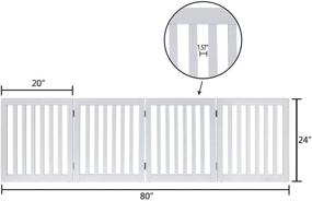 img 1 attached to unipaws Freestanding Wooden Dog Gate, Foldable Pet Gate with 2 Support Feet, Stair Barrier for Indoor Use Only - White