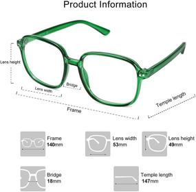 img 2 attached to 😎 SOJOS Oversized Square Blue Light Blocking Glasses for Women with TR90 Frame - Filter SJ5081