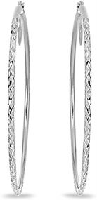 img 3 attached to 💎 Diamond Cut Sterling Silver Girls' Jewelry Earrings, 2x50mm