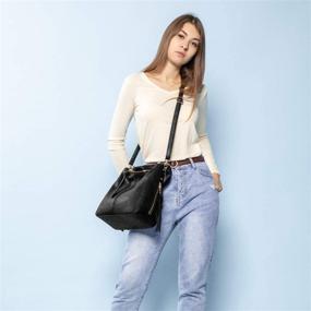 img 2 attached to 👜 Large Designer Ladies Handbag Hobo Bucket Purse Faux Leather - Stylish and Trendy Option for Women