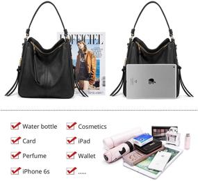 img 1 attached to 👜 Large Designer Ladies Handbag Hobo Bucket Purse Faux Leather - Stylish and Trendy Option for Women