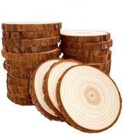 🌲 25pcs natural wood slices 3.1-3.5 inches - diy crafts, painting, christmas ornaments logo