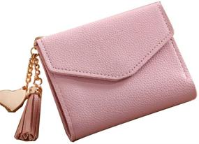 img 4 attached to 👛 Pink Leather Wallet for Women & Girls: Compact Credit Card Holder & Stylish Purse