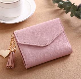 img 1 attached to 👛 Pink Leather Wallet for Women & Girls: Compact Credit Card Holder & Stylish Purse