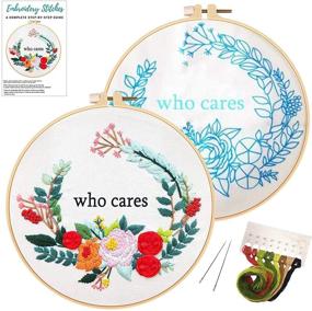 img 4 attached to 🧵 Beginner Cross Stitch Kit for Adults - Artilife Embroidery Starter Kit with Stamped Pattern, Embroidery Hoops, Floss Thread, and Needles