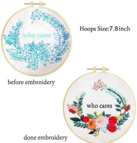 img 2 attached to 🧵 Beginner Cross Stitch Kit for Adults - Artilife Embroidery Starter Kit with Stamped Pattern, Embroidery Hoops, Floss Thread, and Needles